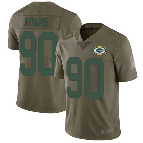 Green Bay Packers Limited Olive Men #90 Adams Montravius Jersey Nike NFL 2017 Salute to Service->nfl t-shirts->Sports Accessory